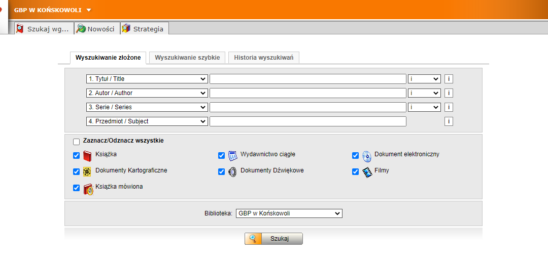 Instrukcja obsługi katalogu on-line GBP w Końskowoli